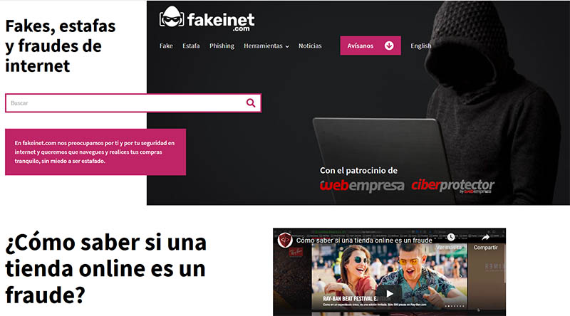 Fakeinet.com – estafas y tiendas falsas de internet