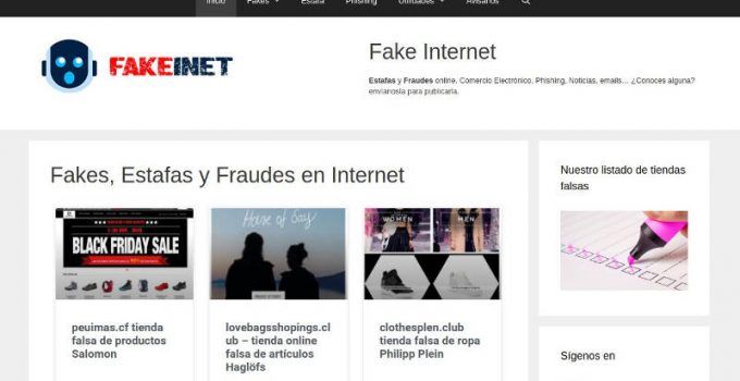Fakeinet.com Estafas Y Tiendas Falsas De Internet